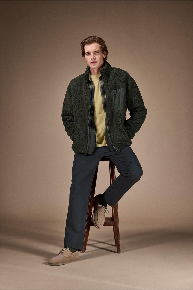 DeFacto Green Man Regular Fit Cardigan Casual - Image 2